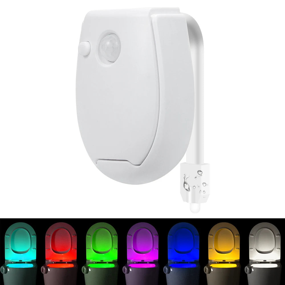 Lampe LED RGB Intelligente avec Détecteur de Mouvement PIR  Veilleuse prévue pour Siège de Toilette | Éclairage LED pour Cuvette WC | Lumière d'Ambiance pour Salle de Bain & Toilettes