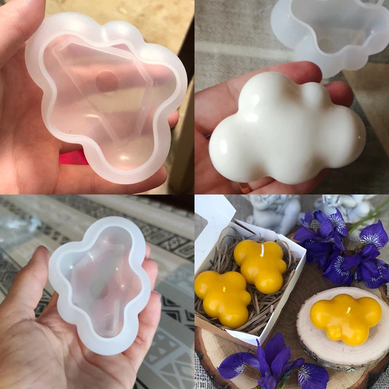 Moule en silicone en forme de nuage NUBECOM – moule mignon pour bougies, bijoux, fabrication de savon et ornements DIY.