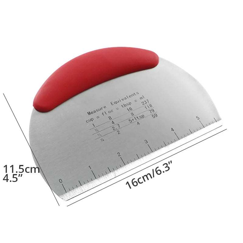 grattoir et hachoir multifonction en acier inoxydable – racloir à pâte, coupe-pâte pour pizza, outil de cuisine.