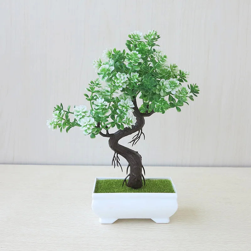 Plante artificielle décorative – bonsaï en pot, petit arbre factice, ornement pour jardin zen, table, maison et décoration de chambre.