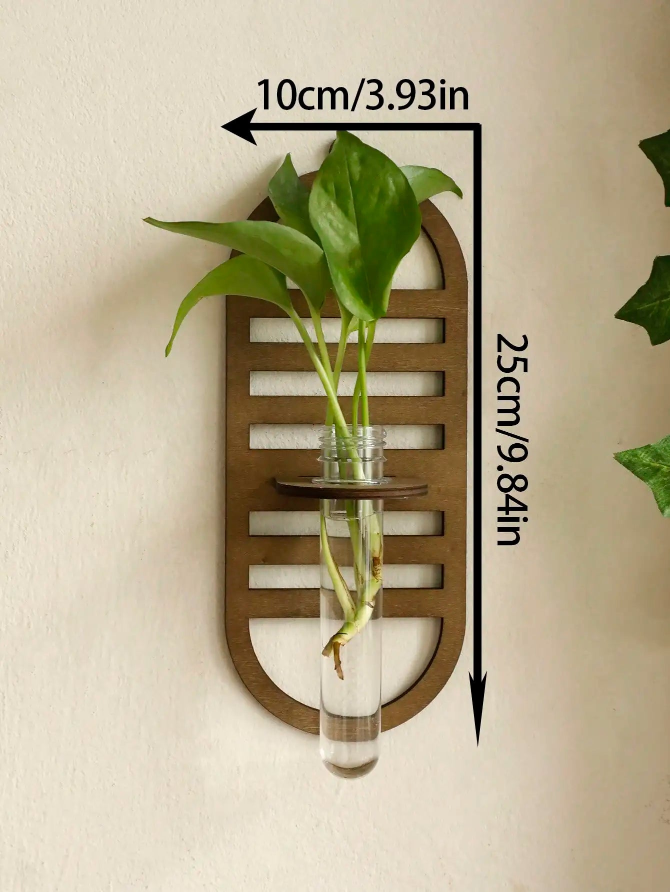 1 pièce de jardinière murale pour plantes d'intérieur – décoration murale en bois suspendue, style bohème, vase mural pour fleurs séchées, idée cadeau.