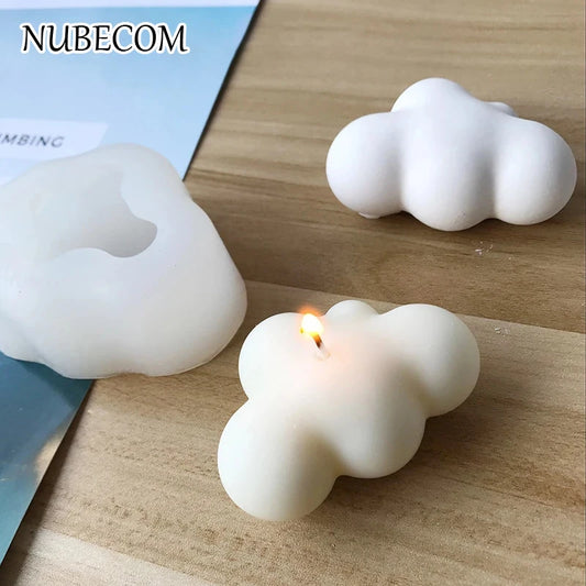 Moule en silicone en forme de nuage NUBECOM – moule mignon pour bougies, bijoux, fabrication de savon et ornements DIY.