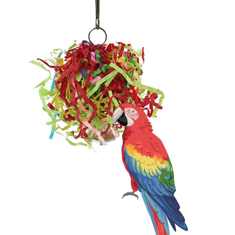 Lot de 4 jouets pour oiseaux – accessoires à mâcher pour perroquets, jouets suspendus pour cage, articles de Noël pour animaux de compagnie.