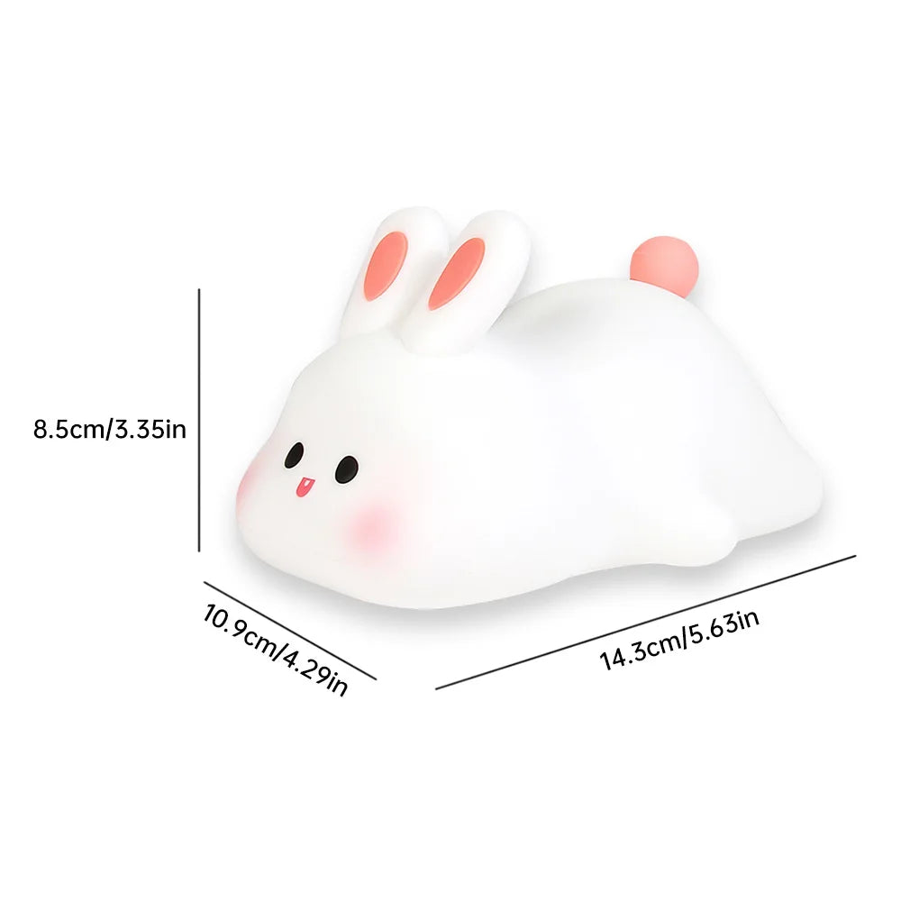 Veilleuse LED Mignonne avec Capteur Tactile - Lampe de Nuit pour Enfants  Veilleuse en Silicone en Forme de Grand Lapin - Cadeau de Noël Idéal - Lampe de Chevet