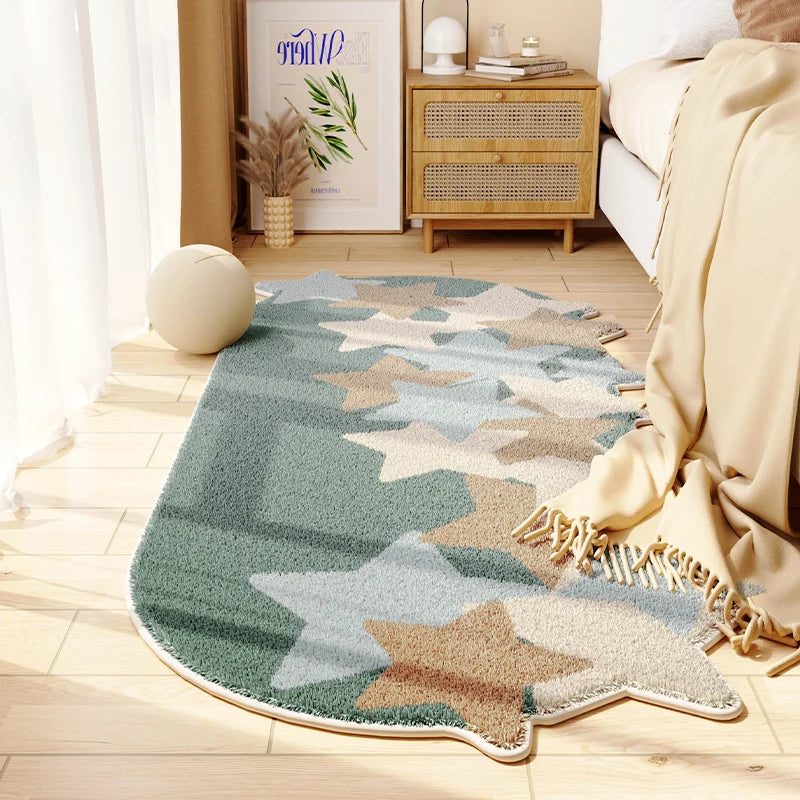 Tapis de chambre en forme unique – confortable et doux, décoration moderne et esthétique pour la maison, tapis pour balcon, couloir et autres espaces.