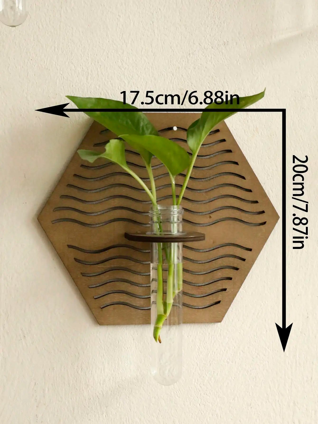 1 pièce de jardinière murale pour plantes d'intérieur – décoration murale en bois suspendue, style bohème, vase mural pour fleurs séchées, idée cadeau.