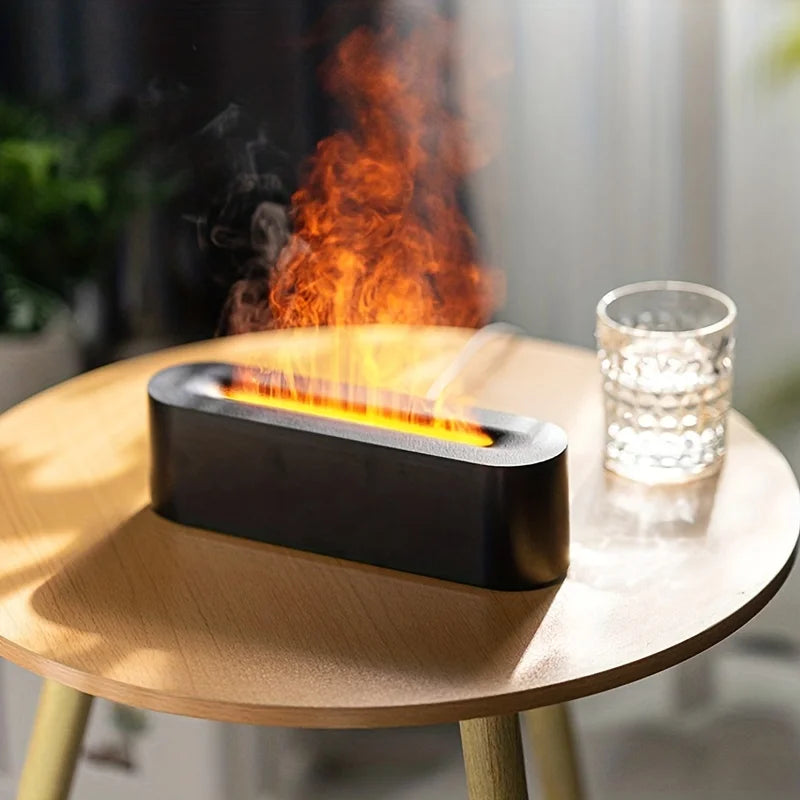 Mini diffuseur portable USB à effet flamme colorée – humidificateur d'air H2O à brume fraîche, diffuseur d'huiles essentielles pour la maison.