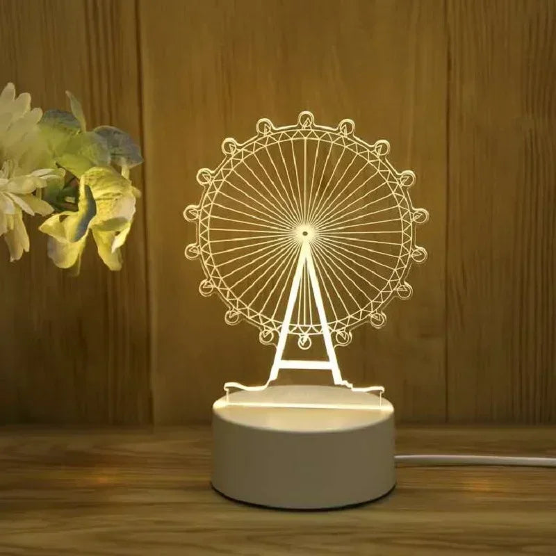 Lampe LED 3D "Romantic Love" pour la maison – veilleuse pour enfants, décoration de mariage, anniversaire, fête de la Saint-Valentin et lampe de chevet.