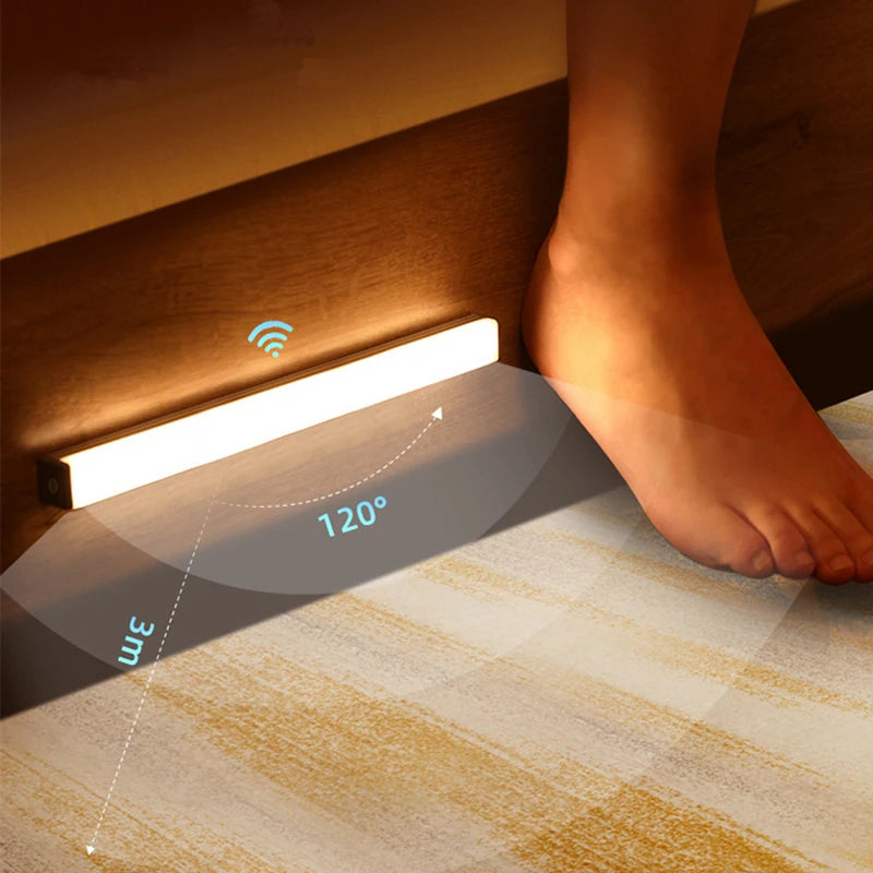 Veilleuse LED Sans Fil avec Détecteur de Mouvement  Lampe rechargeable USB Type-C | Éclairage pour Armoire, Garde-Robe, Escalier, Cuisine et Fond Lumineux