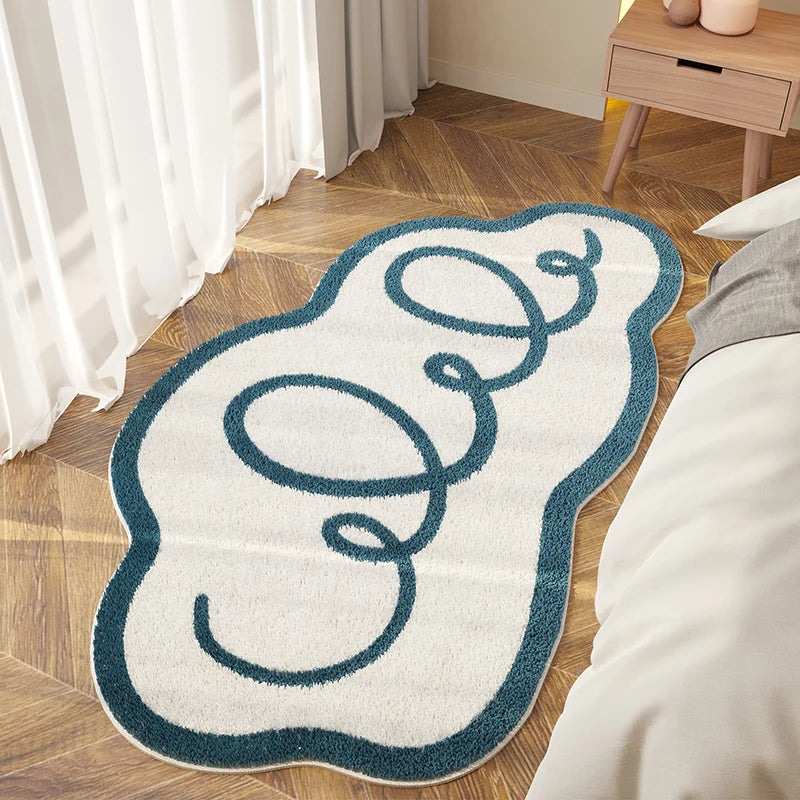 Tapis de chambre en forme unique – confortable et doux, décoration moderne et esthétique pour la maison, tapis pour balcon, couloir et autres espaces.