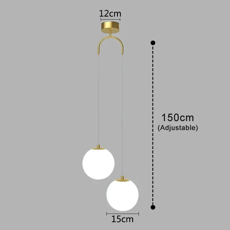 Suspensions LED en verre modernes, style nordique, pour salon et chambre, éclairage intérieur pour restaurant et bar, décoration d'intérieur, lampe suspendue 220V.