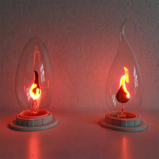 Ampoule LED flamme effet bougie E14/E27 – AC 220V, style Edison, simulation de feu, vintage, décoration pour la maison.