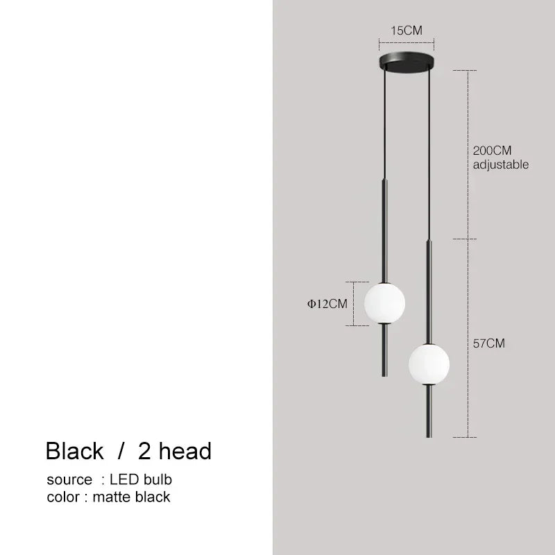 Suspension en boule de verre simple, style nordique – décoration pour salle à manger et chambre, lampe suspendue pour restaurant et bar, éclairage suspendu.