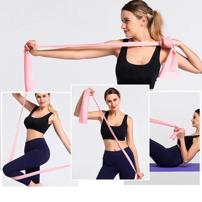 Bandes de résistance pour yoga et pilates – bandes élastiques en latex naturel pour fitness, entraînement et exercices à domicile, accessoires de yoga.