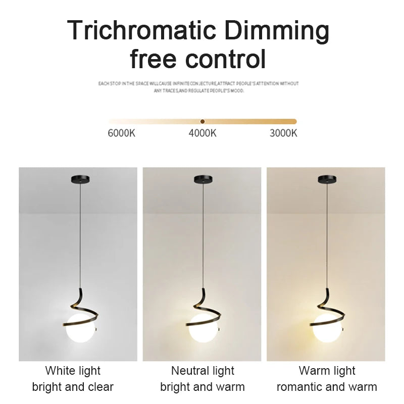 Suspensions LED nordiques – lampe en verre suspendue pour éclairage intérieur, idéale pour la maison, la salle à manger, le chevet, la cuisine et le salon.