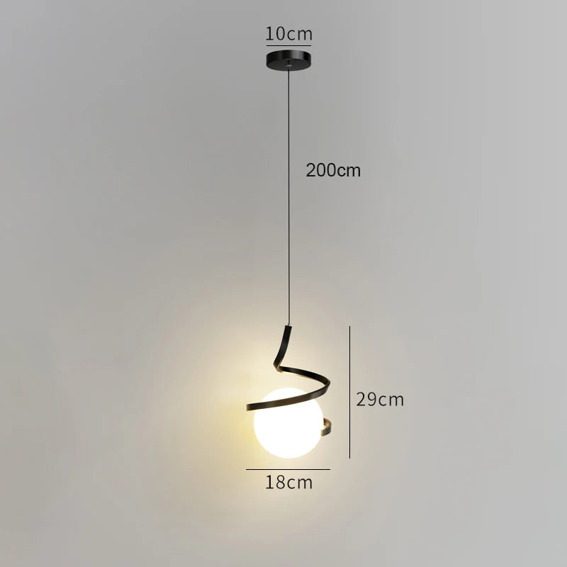 Suspensions LED nordiques – lampe en verre suspendue pour éclairage intérieur, idéale pour la maison, la salle à manger, le chevet, la cuisine et le salon.