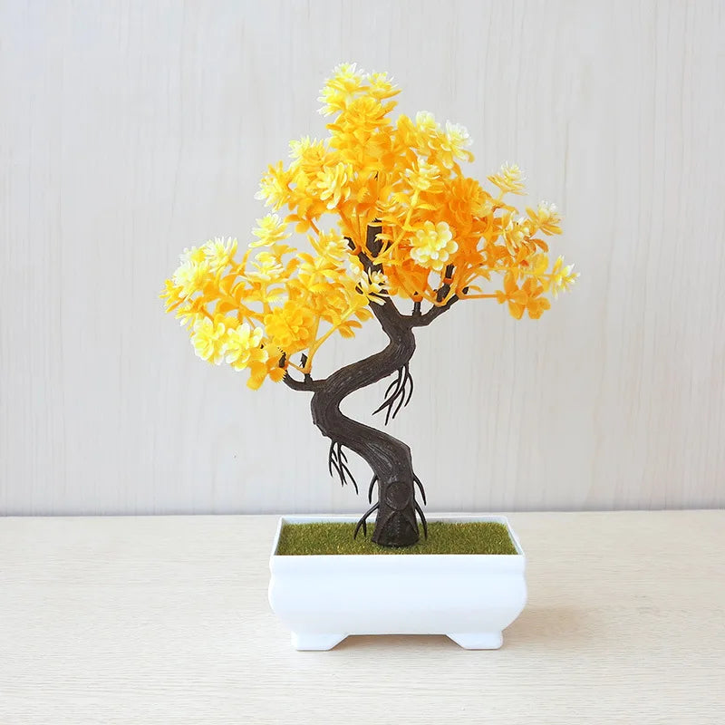 Plante artificielle décorative – bonsaï en pot, petit arbre factice, ornement pour jardin zen, table, maison et décoration de chambre.