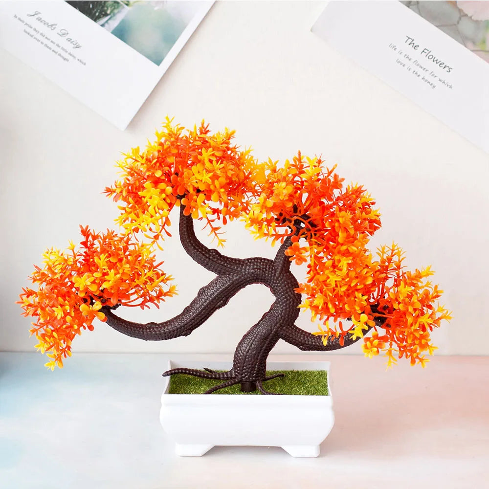 Plante artificielle décorative – bonsaï en pot, petit arbre factice, ornement pour jardin zen, table, maison et décoration de chambre.