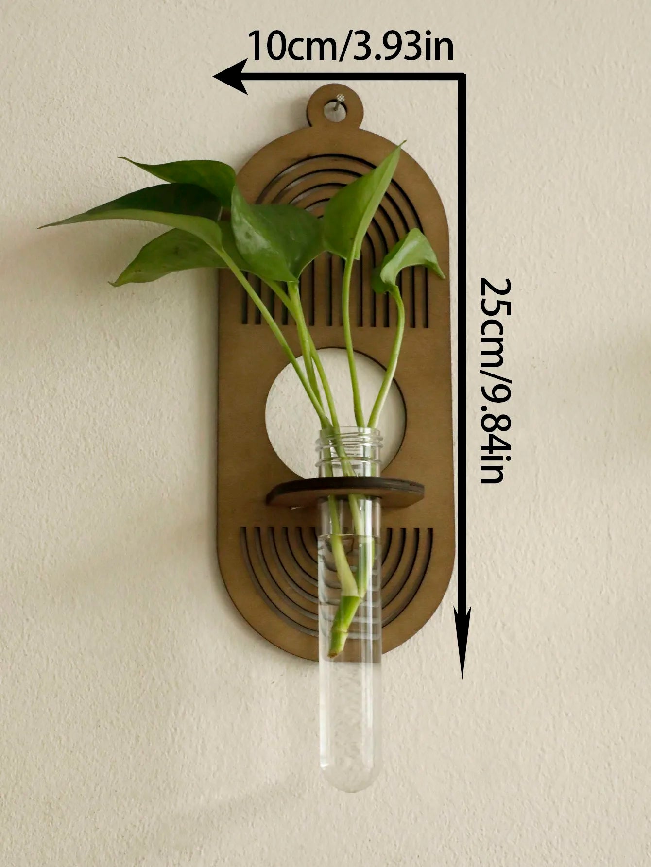 1 pièce de jardinière murale pour plantes d'intérieur – décoration murale en bois suspendue, style bohème, vase mural pour fleurs séchées, idée cadeau.