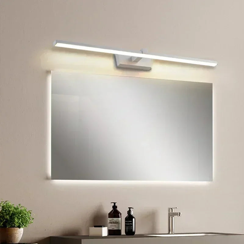 Applique murale LED moderne – éclairage décoratif effet miroir avec bande lumineuse, idéale pour chambre, salle de bain, WC, cuisine et autres espaces intérieurs.