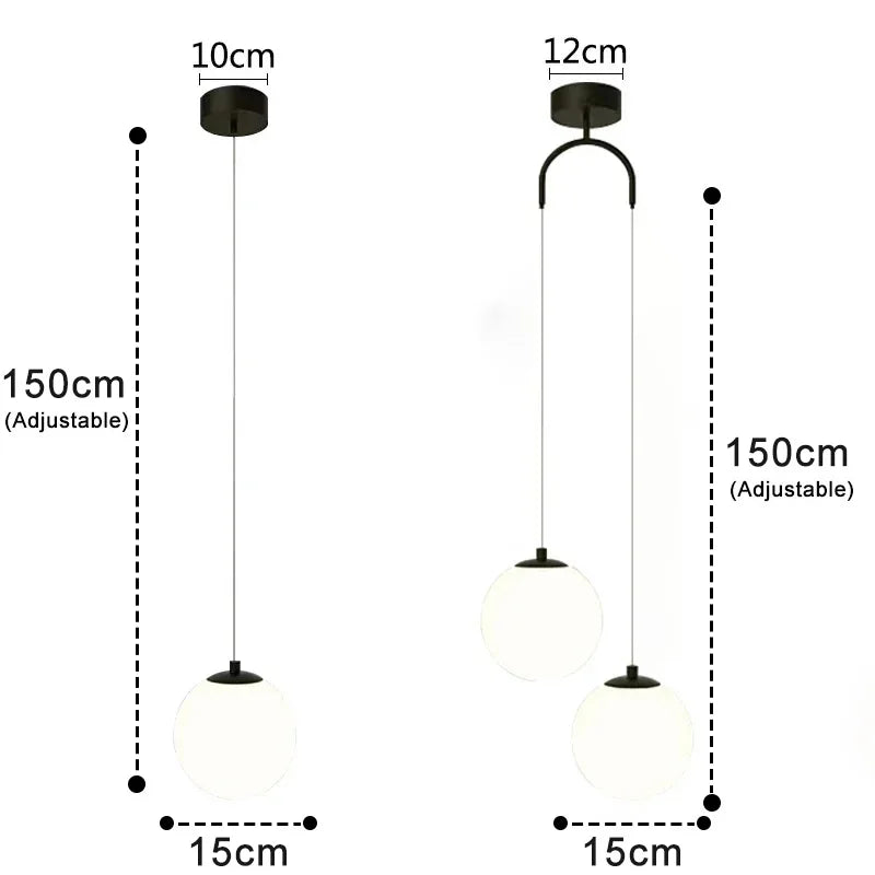 Suspensions LED en verre modernes, style nordique, pour salon et chambre, éclairage intérieur pour restaurant et bar, décoration d'intérieur, lampe suspendue 220V.