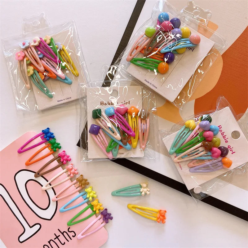 Lot de 10 mini pinces à cheveux mignonnes pour enfants.