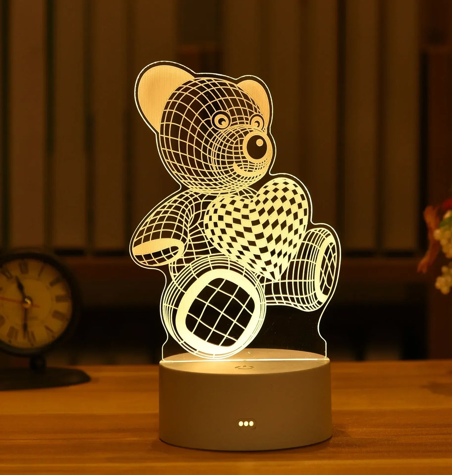 Lampe LED 3D "Romantic Love" pour la maison – veilleuse pour enfants, décoration de mariage, anniversaire, fête de la Saint-Valentin et lampe de chevet.