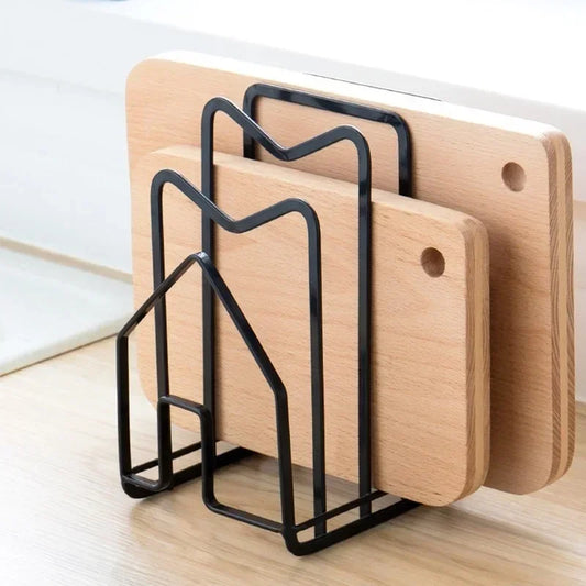 Support d'étagère multi-niveaux, gain de place, antirouille – planche à découper, organiseur de cuisine pratique et porte-couvercles en fer design pour la maison .