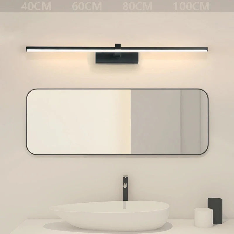 Applique murale LED moderne – éclairage décoratif effet miroir avec bande lumineuse, idéale pour chambre, salle de bain, WC, cuisine et autres espaces intérieurs.