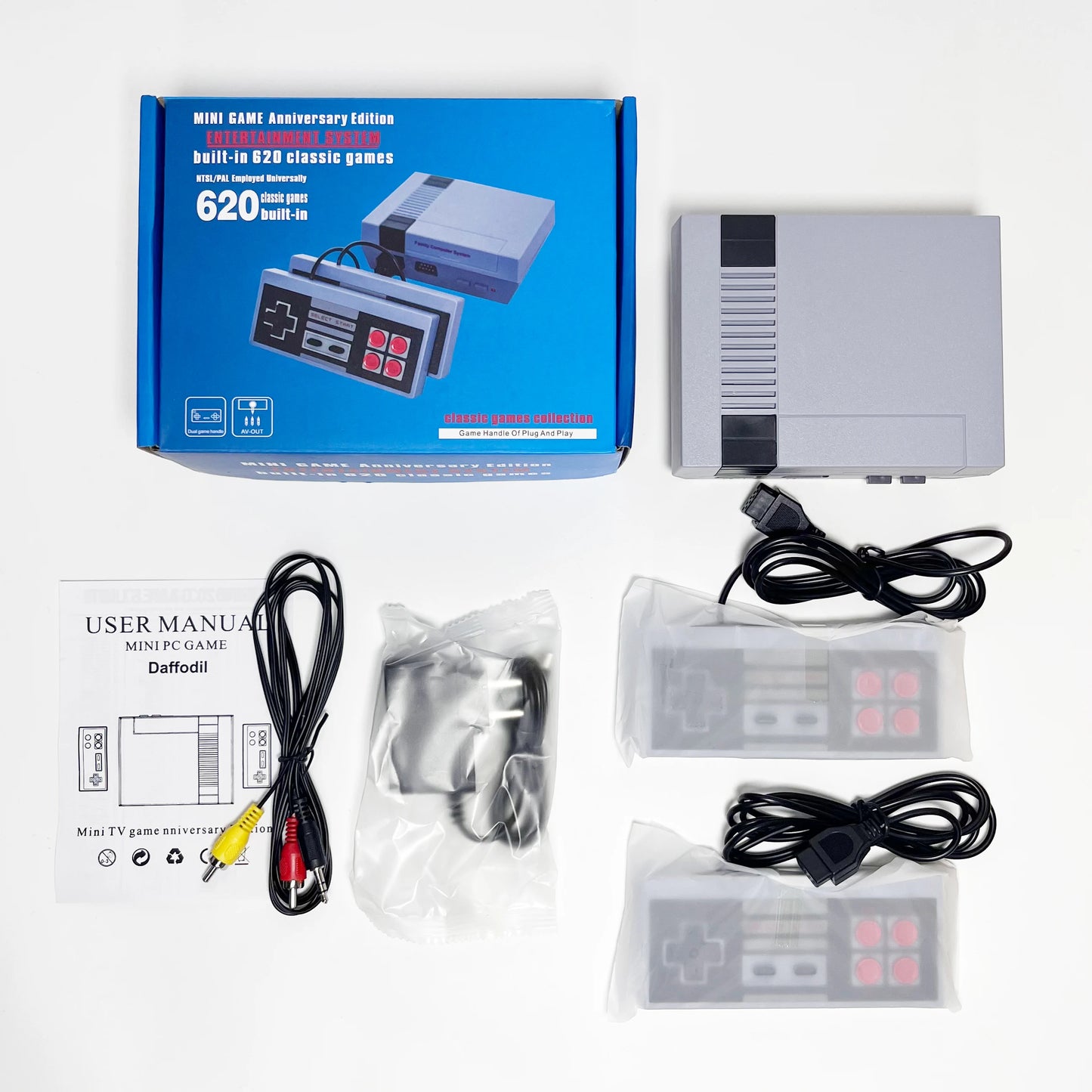 Console de jeu rétro classique mini, système de jeu vidéo avec 620 jeux intégrés, console TV 8 bits FC/NES pour adultes et enfants.