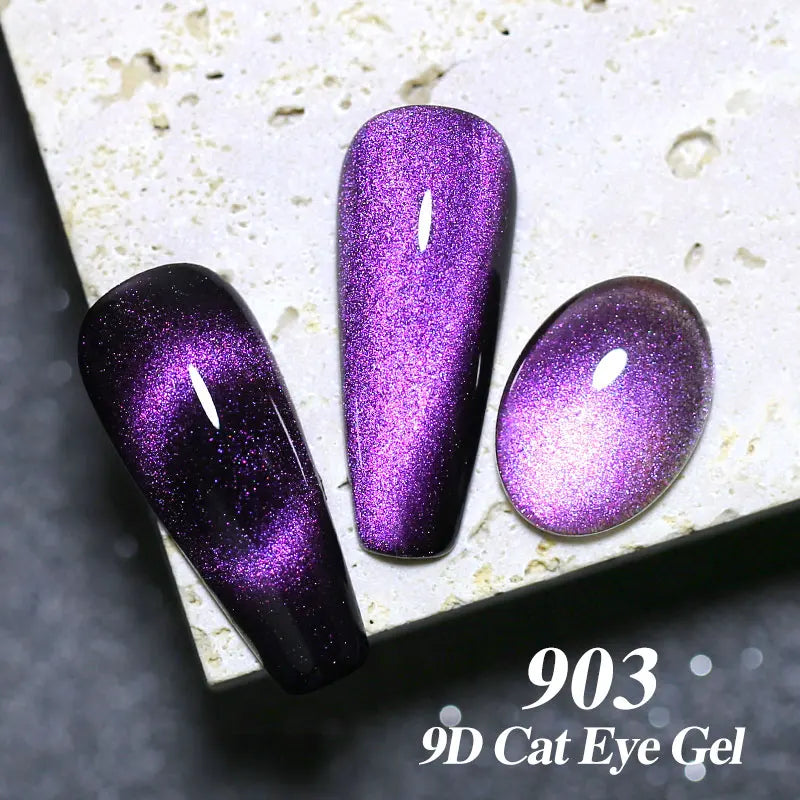 vernis gel magnétique effet œil de chat , semi-permanent, UV/LED, à tremper, idéal pour manucure.