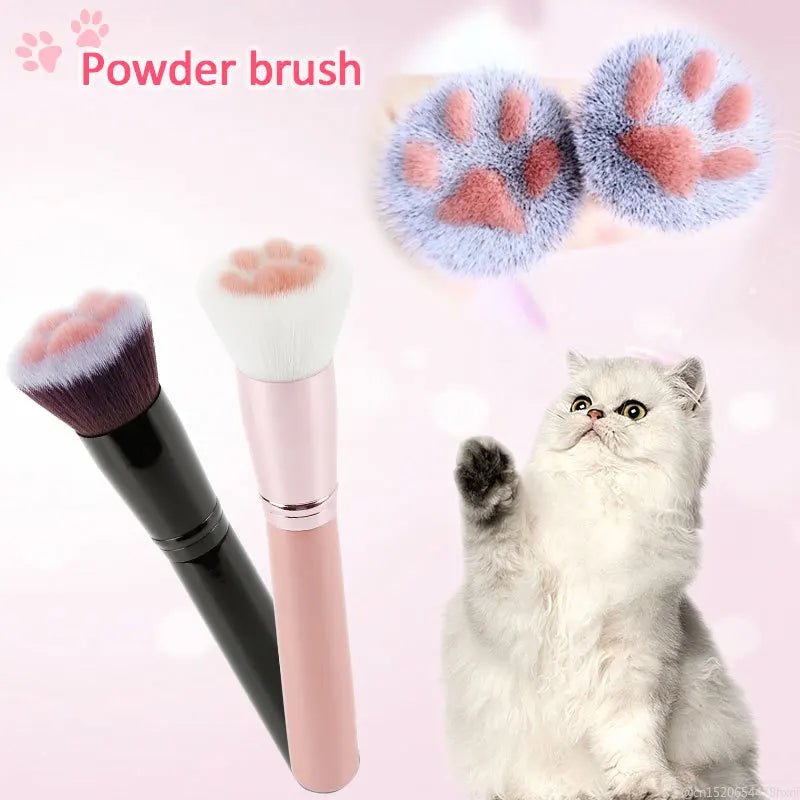 Pinceaux de maquillage en forme de patte de chat – pinceau mignon pour poudre, fond de teint, blush, fard à paupières et correcteur, outil de beauté.