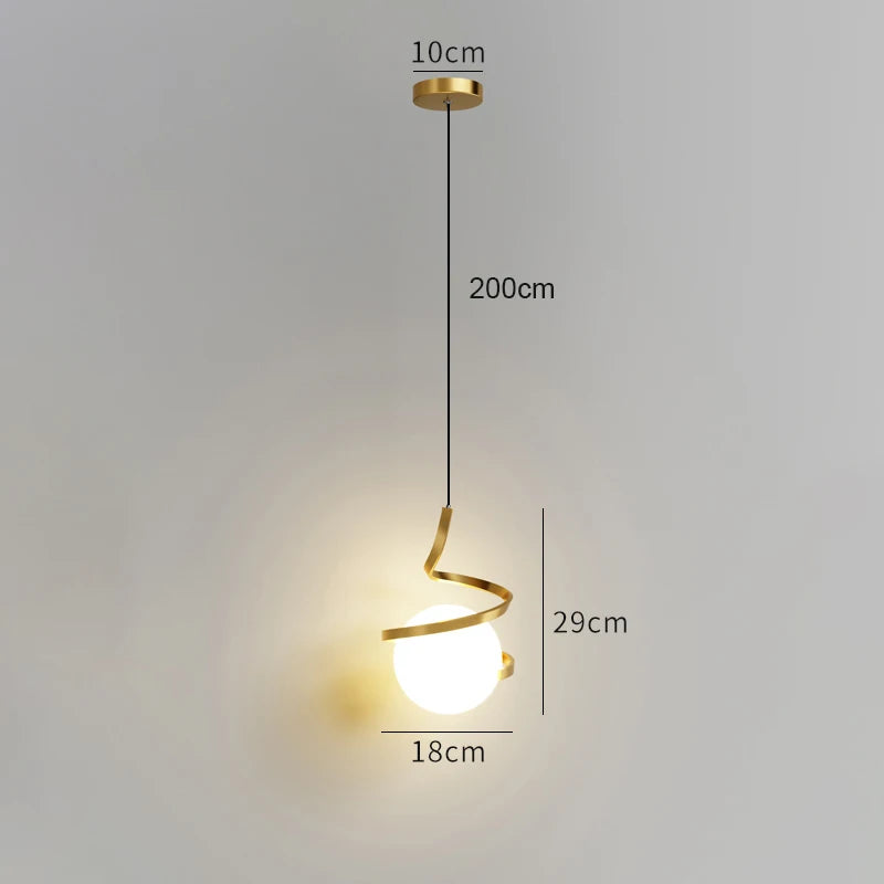 Suspensions LED nordiques – lampe en verre suspendue pour éclairage intérieur, idéale pour la maison, la salle à manger, le chevet, la cuisine et le salon.