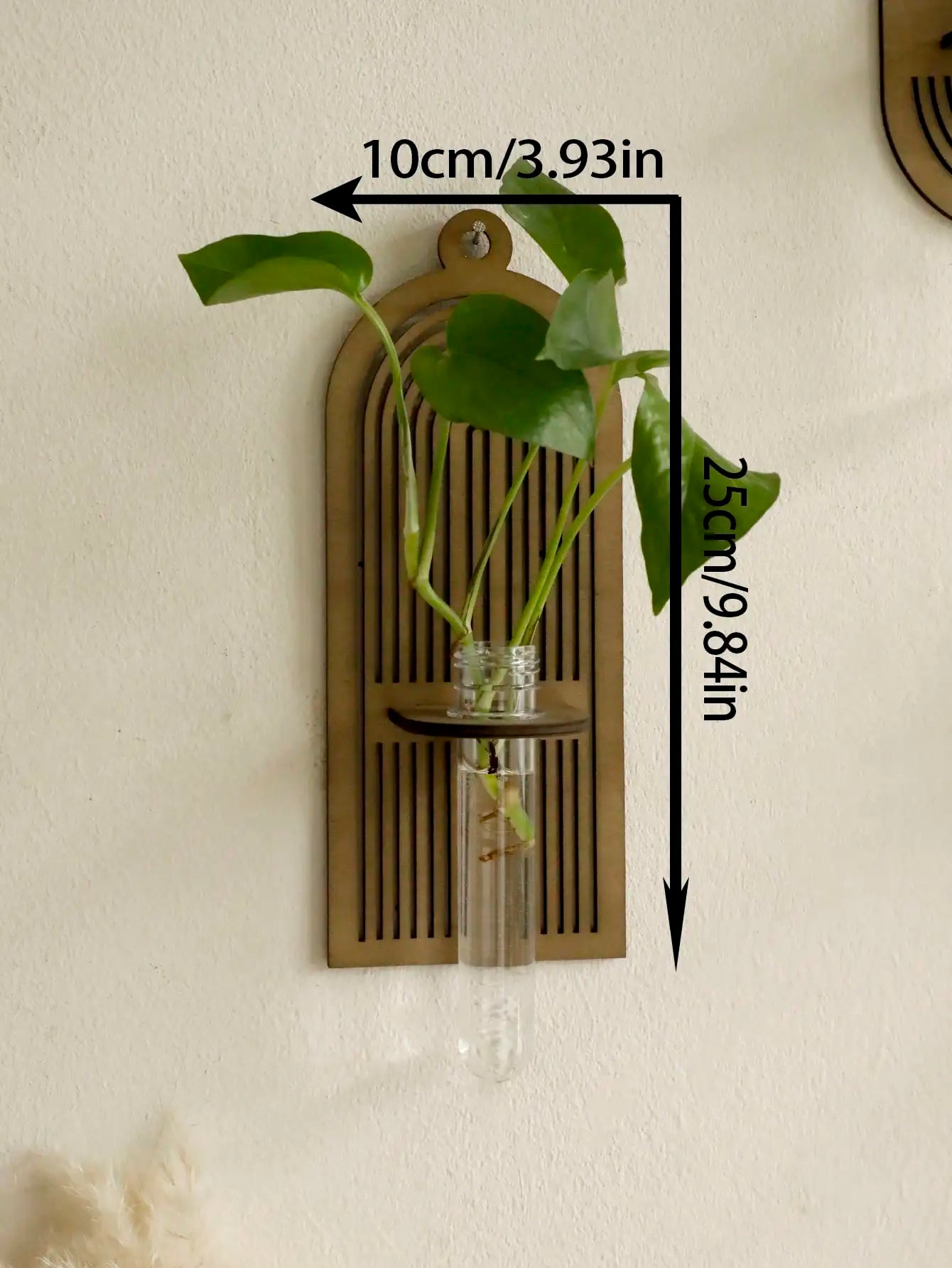 1 pièce de jardinière murale pour plantes d'intérieur – décoration murale en bois suspendue, style bohème, vase mural pour fleurs séchées, idée cadeau.