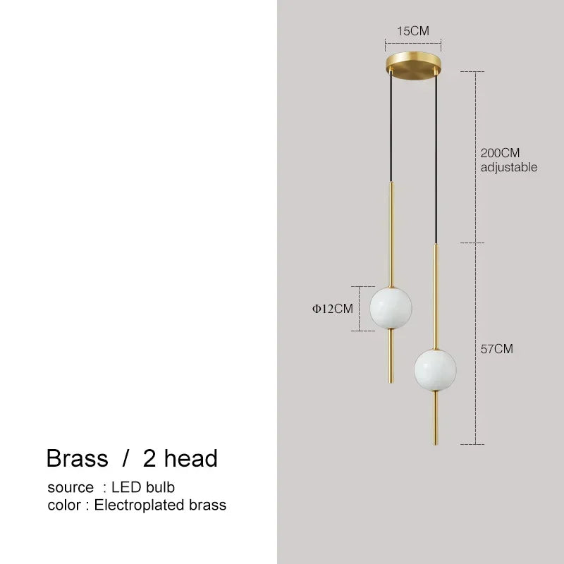 Suspension en boule de verre simple, style nordique – décoration pour salle à manger et chambre, lampe suspendue pour restaurant et bar, éclairage suspendu.