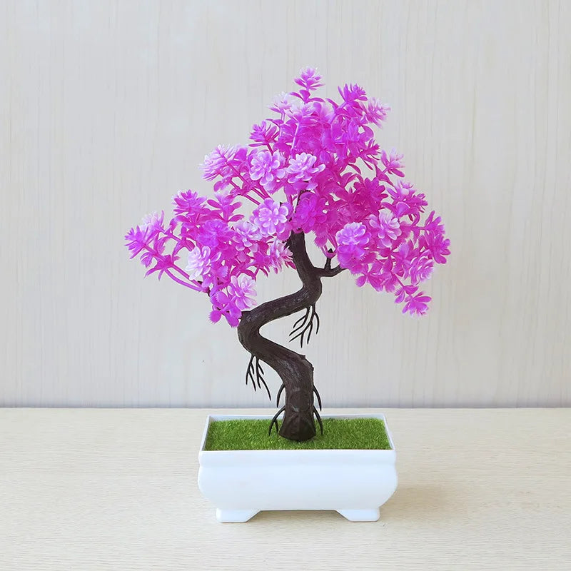 Plante artificielle décorative – bonsaï en pot, petit arbre factice, ornement pour jardin zen, table, maison et décoration de chambre.