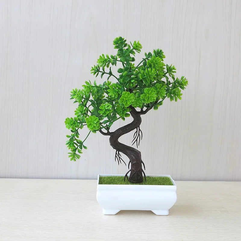 Plante artificielle décorative – bonsaï en pot, petit arbre factice, ornement pour jardin zen, table, maison et décoration de chambre.