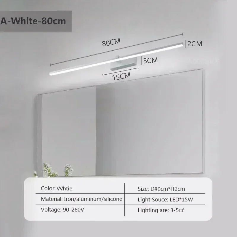 Applique murale LED moderne – éclairage décoratif effet miroir avec bande lumineuse, idéale pour chambre, salle de bain, WC, cuisine et autres espaces intérieurs.