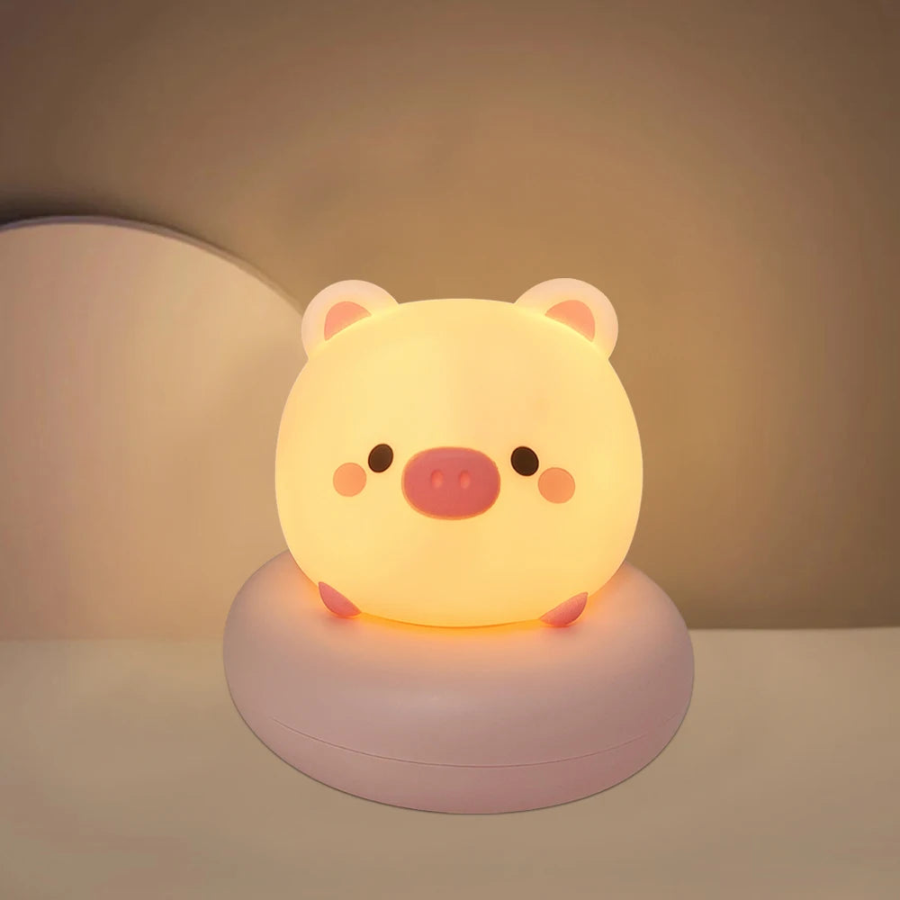 Veilleuse Animale Mignonne pour Enfants - Lampe de Nuit avec 3 Niveaux de Luminosité Réglables Lampe de Sommeil pour Chambre de Bébé - Contrôle Tactile, Idéale pour l'Allaitement et la Décoration