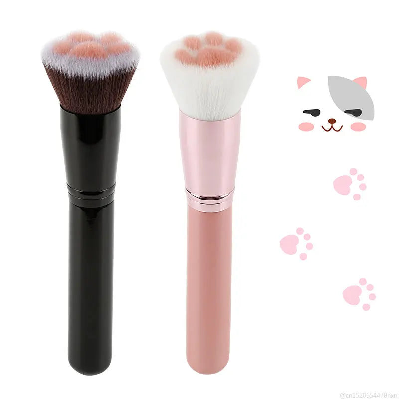 Pinceaux de maquillage en forme de patte de chat – pinceau mignon pour poudre, fond de teint, blush, fard à paupières et correcteur, outil de beauté.