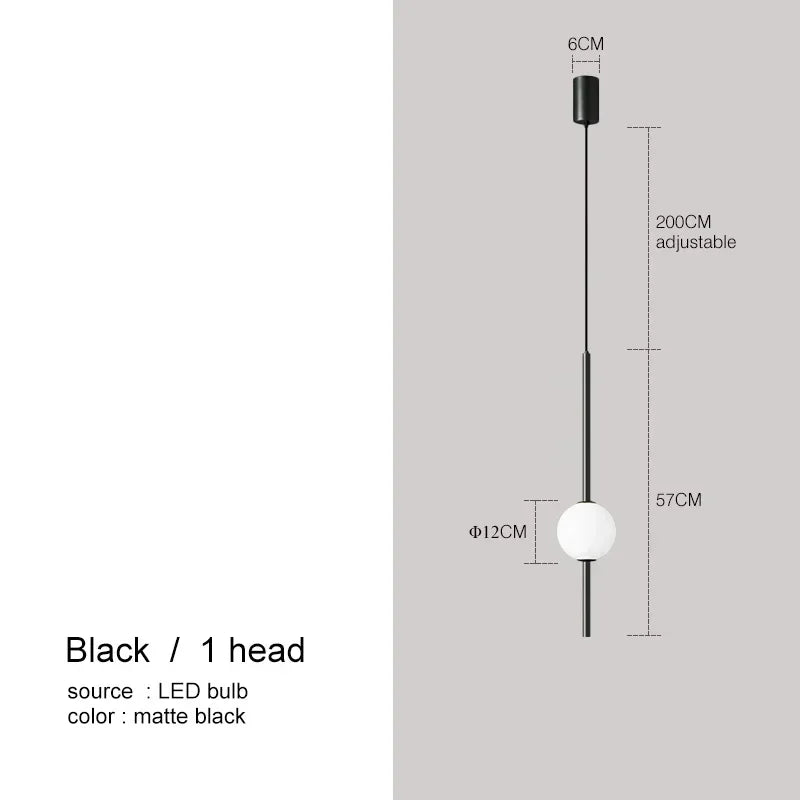 Suspension en boule de verre simple, style nordique – décoration pour salle à manger et chambre, lampe suspendue pour restaurant et bar, éclairage suspendu.