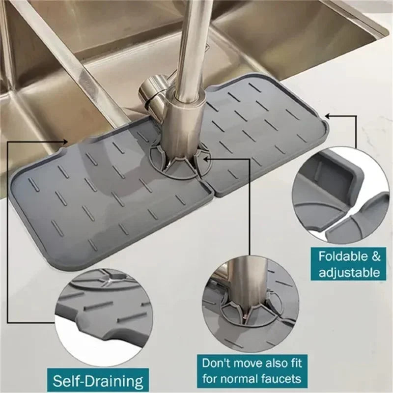 Gadgets de cuisine – tapis absorbant en silicone pour robinet, étagère, récupérateur d'éclaboussures d'évier, tapis protecteur pour plan de travail, tapis drainant de salle de bain, accessoires.