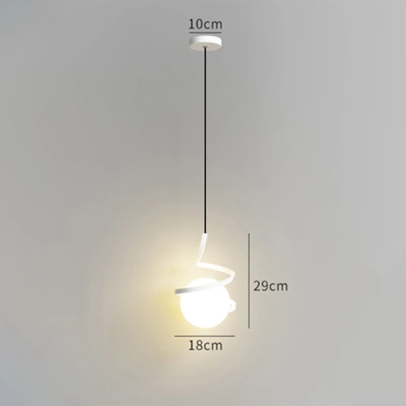 Suspensions LED nordiques – lampe en verre suspendue pour éclairage intérieur, idéale pour la maison, la salle à manger, le chevet, la cuisine et le salon.