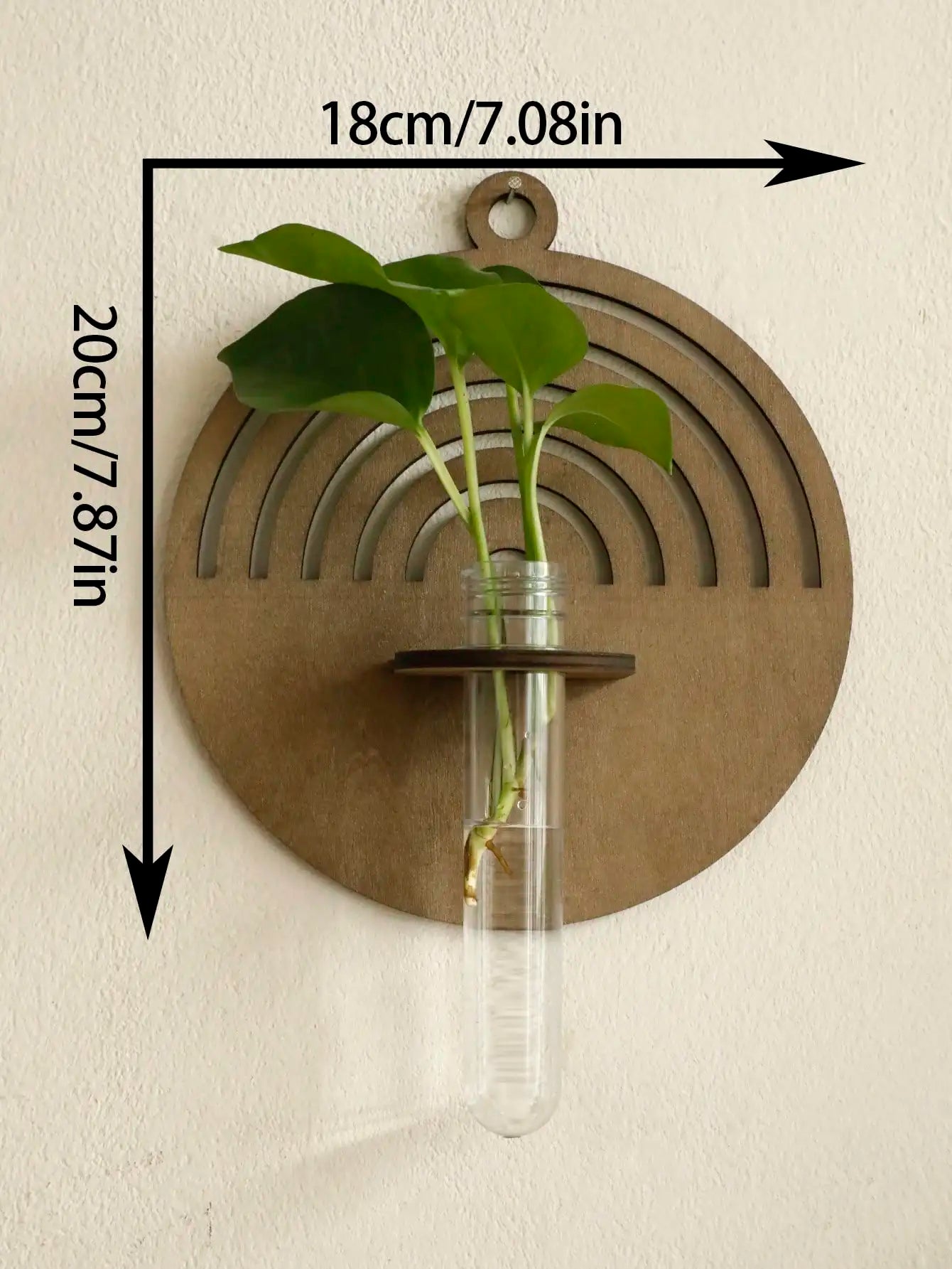 1 pièce de jardinière murale pour plantes d'intérieur – décoration murale en bois suspendue, style bohème, vase mural pour fleurs séchées, idée cadeau.